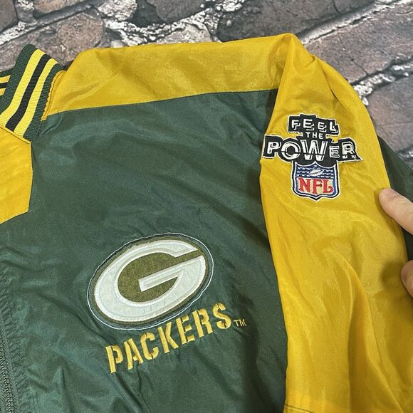 Vintage 90s Green Bay Packers Pro Player Reversible Windbreaker Mens Size Large - Picture 2 of 12